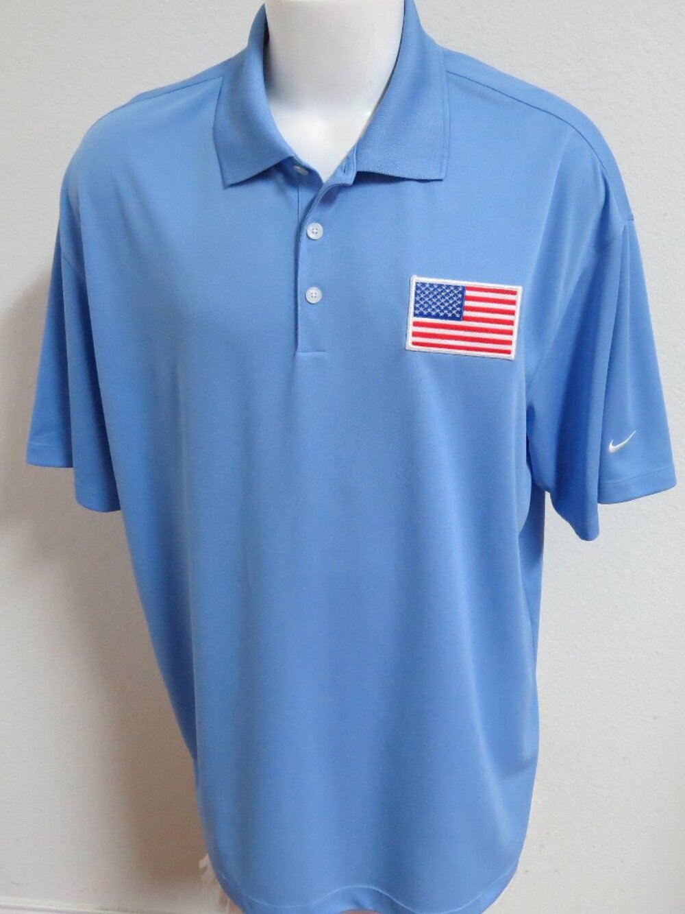 M-2XL USA Baby Blue Nike Dri-Fit Men's #04M Polo Shirt
